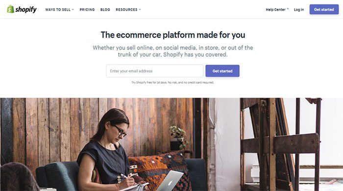 Shopify weboldal